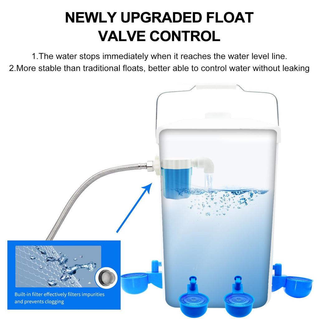 3 Gallons Automatic Poultry Waterer with Hose Attachment J848257