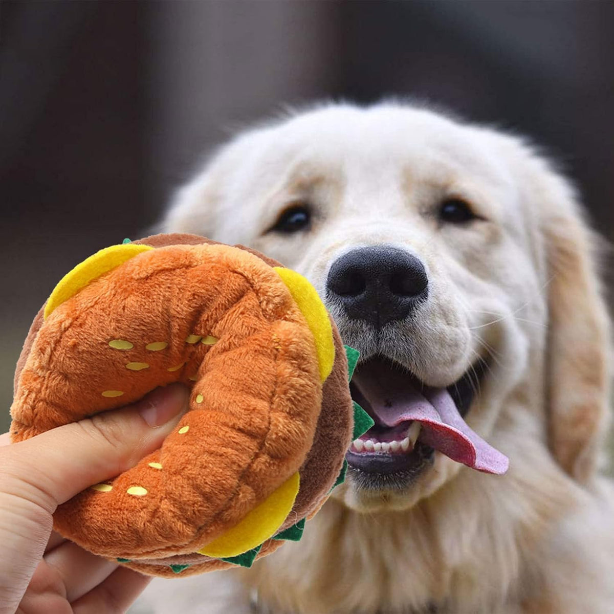 Hamburger Shape Dog Squeaky Toy C649