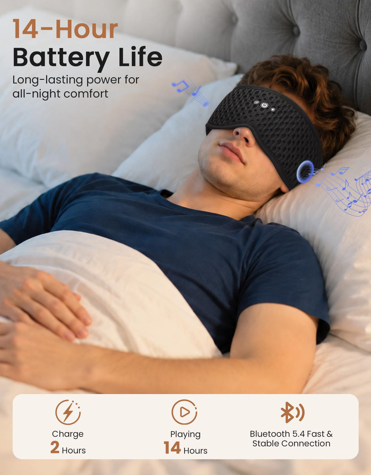 Bluetooth Sleep Mask with Adjustable Speakers N40364