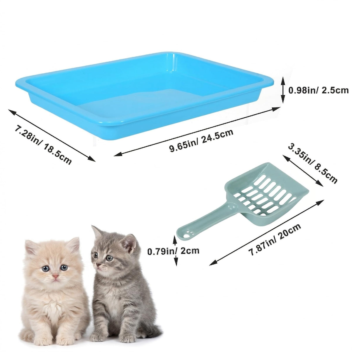 6 Pcs Low Entry Portable Litter Box with Scooper T4672