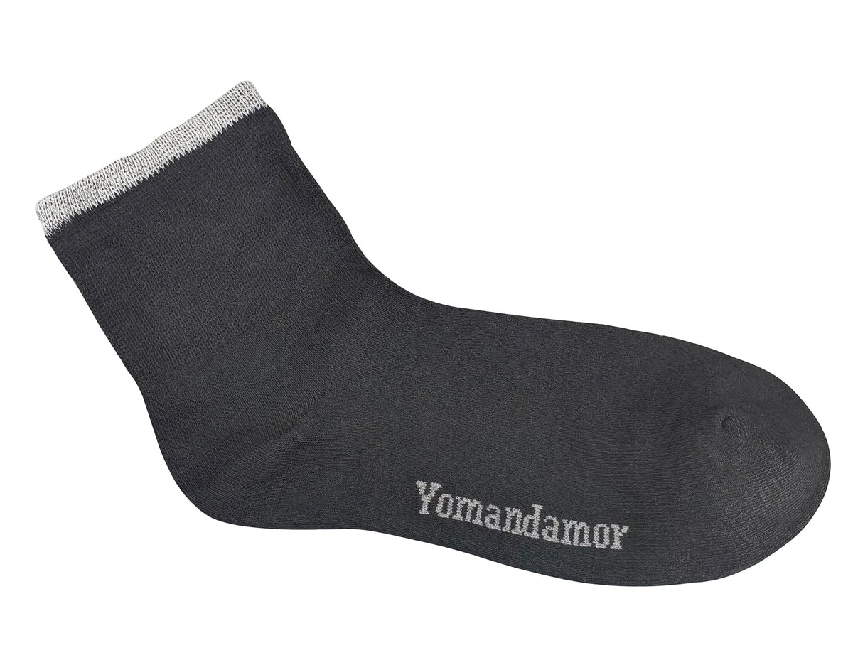 6 Pairs Bamboo Rayon Breathable Quarter Socks with Seamless Toe V408797
