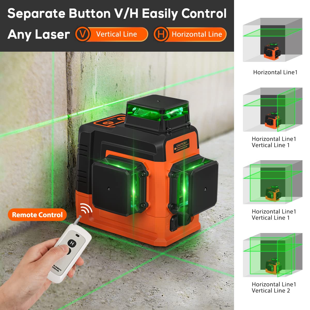 Self Leveling 3D Green Laser Level U2952