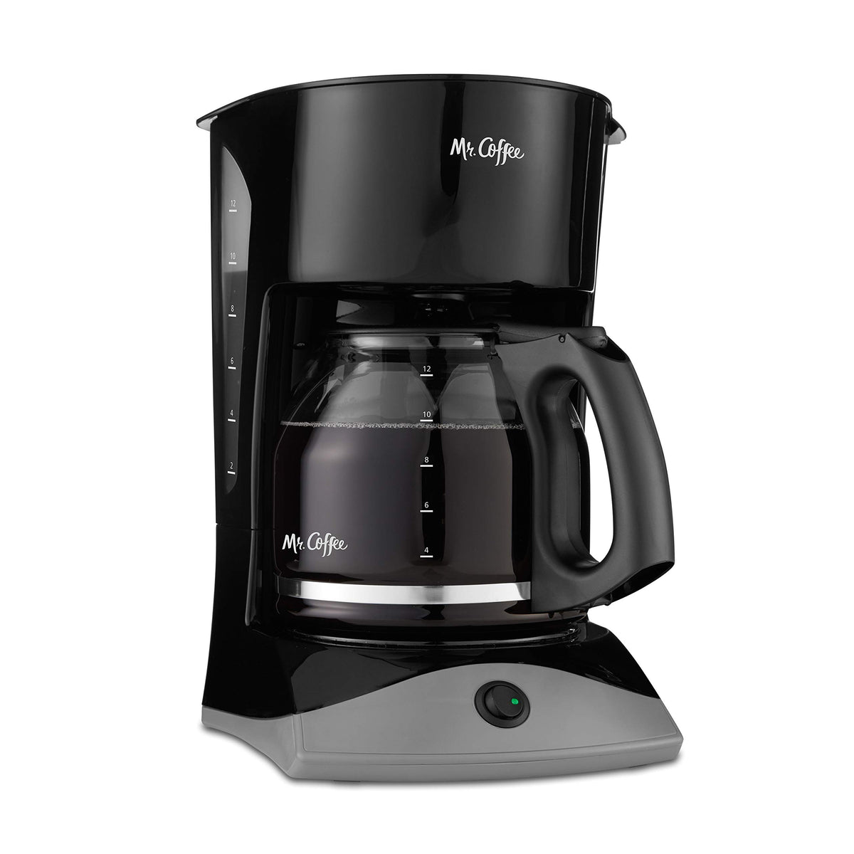 Black 12 Cup Coffee Maker with Glass Carafe H176