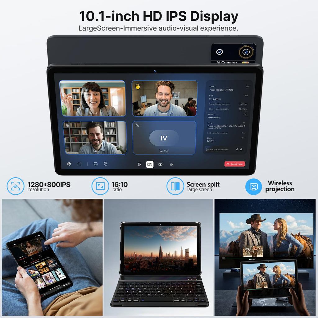 10 Inch Octa-Core Tablet with Keyboard Case Mouse Stylus Q3216