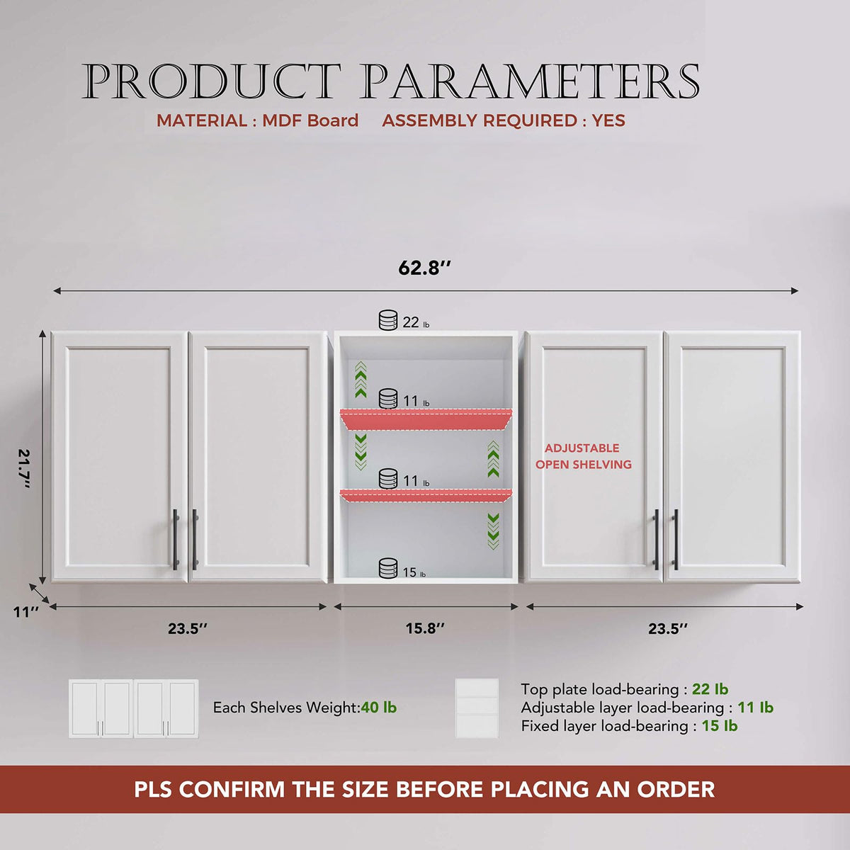 White Wooden Wall Cabinet P3442