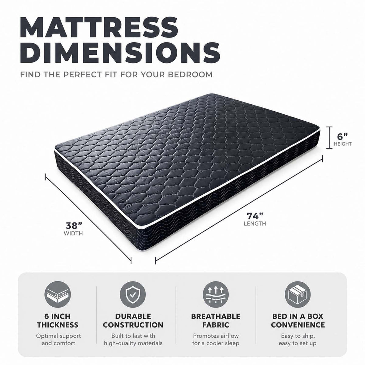 6 Inch Twin Memory Foam Mattress Z9596