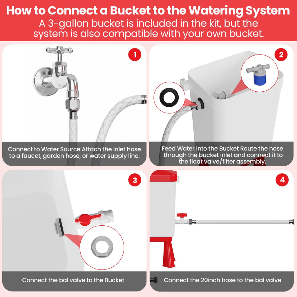 Automatic Chicken Waterer System with 8 Drinking Cups C5022