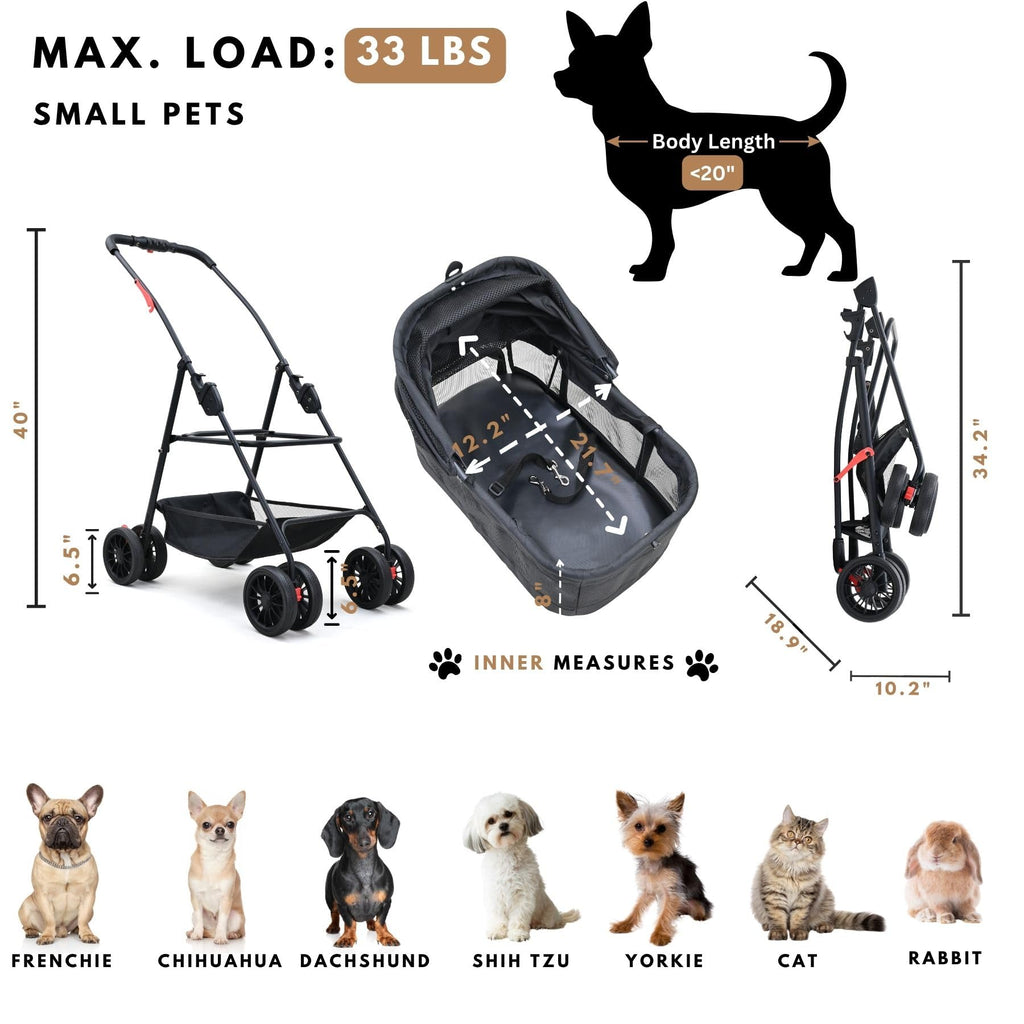 3 in 1 Pet Stroller with Detachable Carrier Y12498