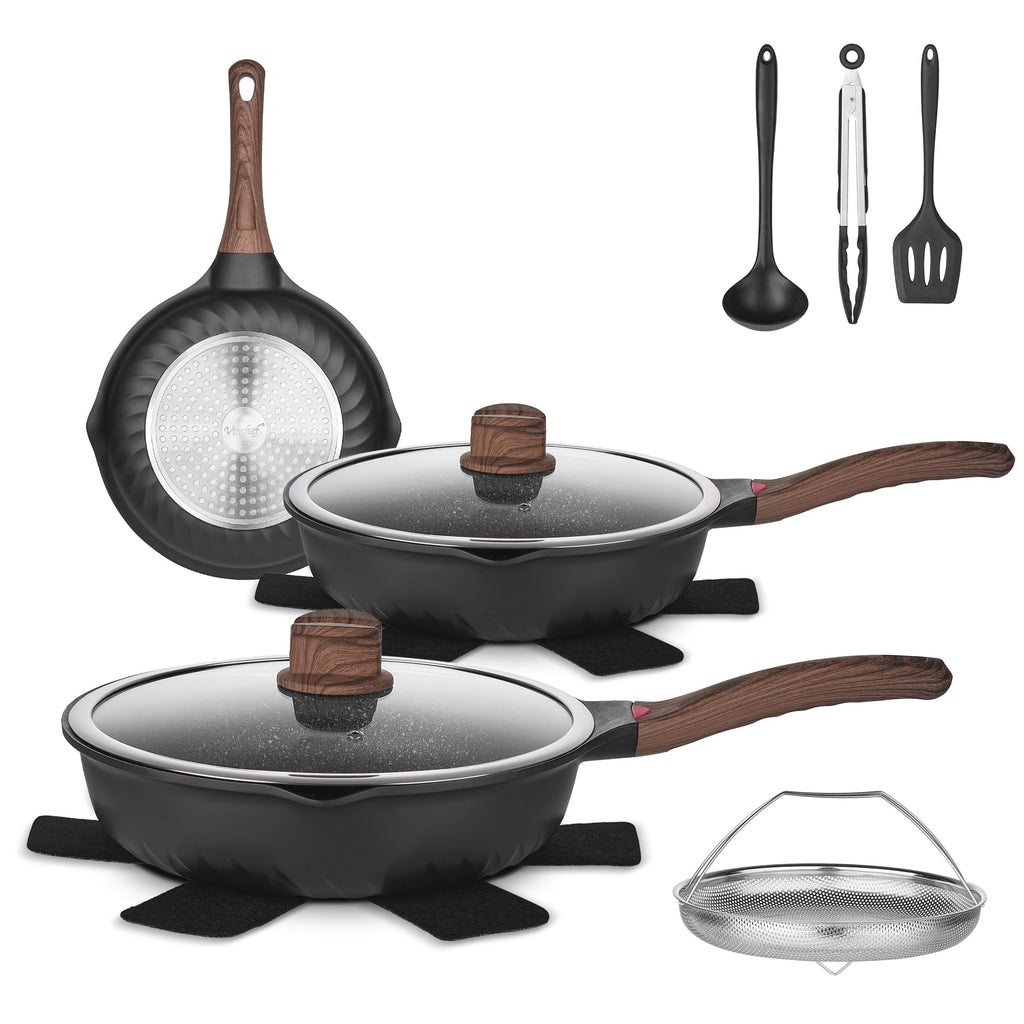 12 Pc Nonstick Deep Frying Pan Cookware Set L854283