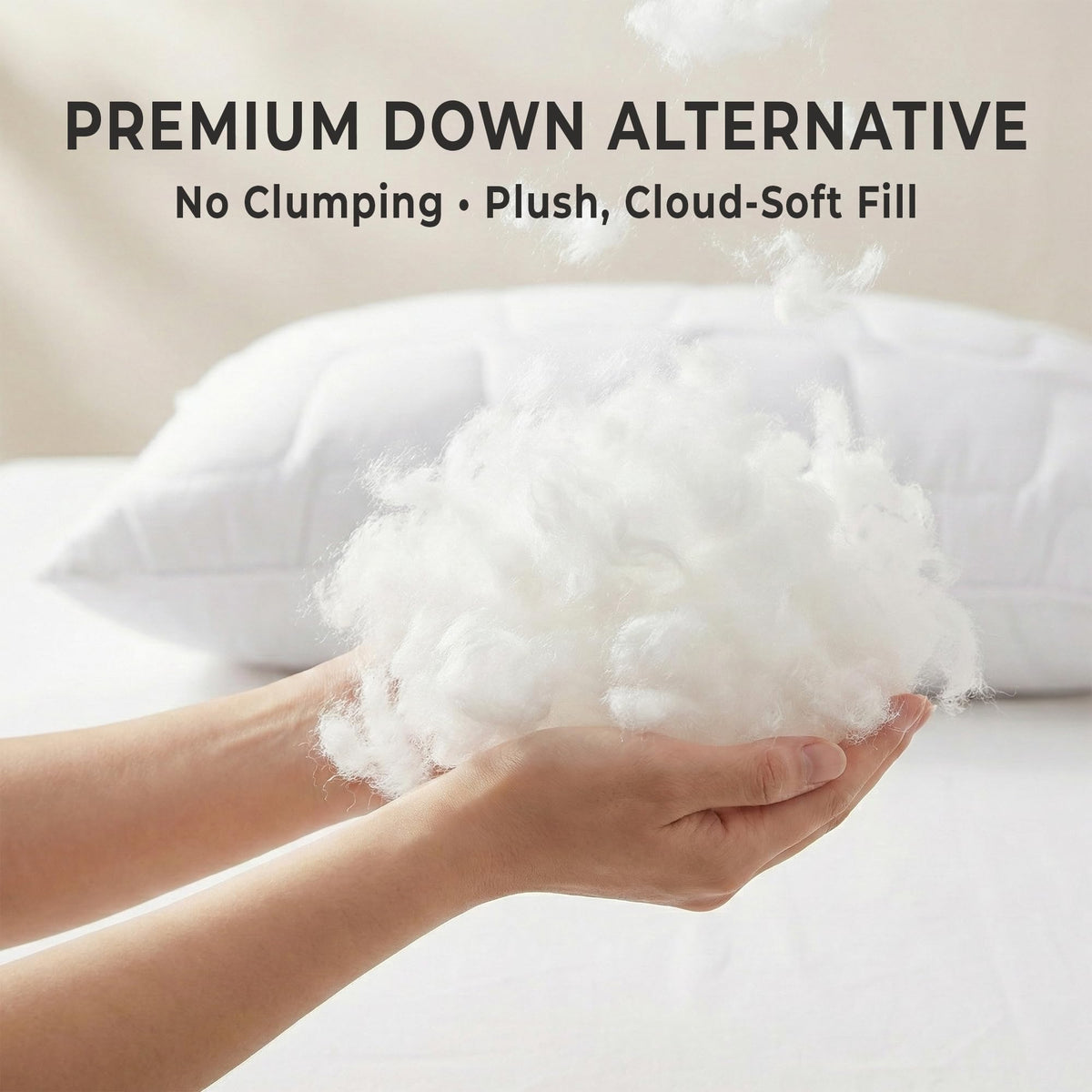 King Size White Cooling Down Alternative Pillows Set of 2 Z666