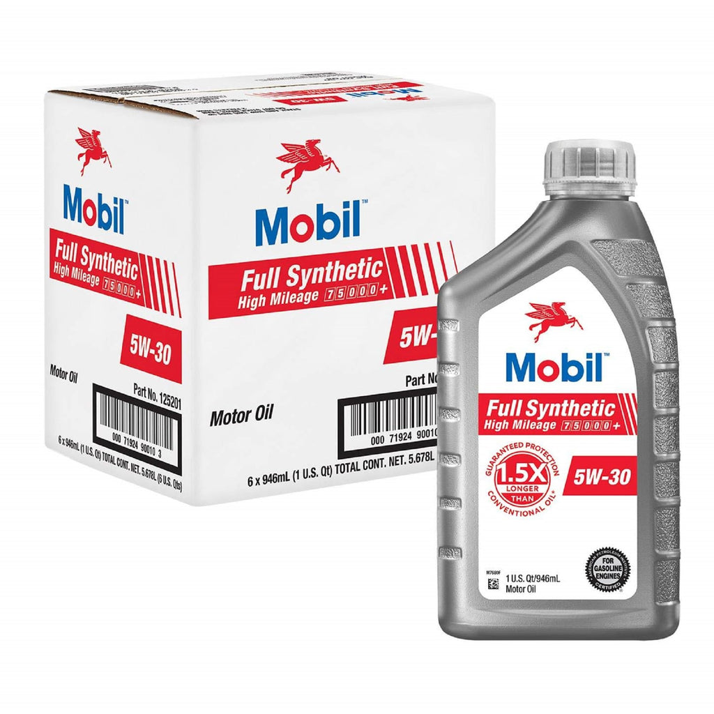 Full Synthetic High Mileage 5W-30 Motor Oil 1 Quart Pack of 6 M445