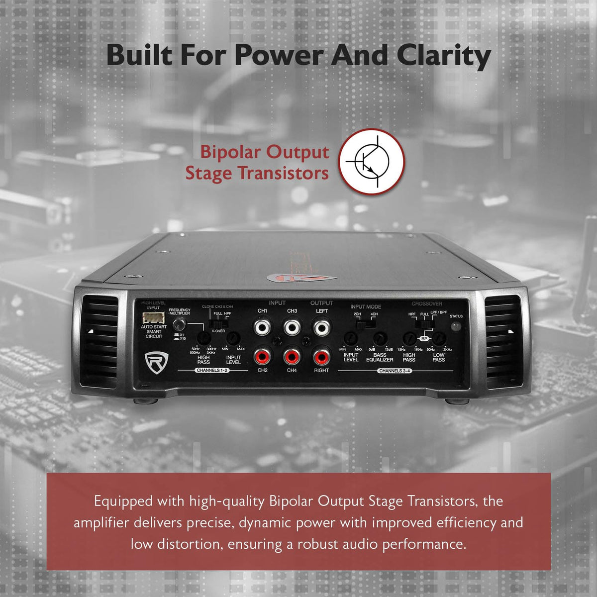 4-Channel Class A/B Car Amplifier 2400W Peak N582