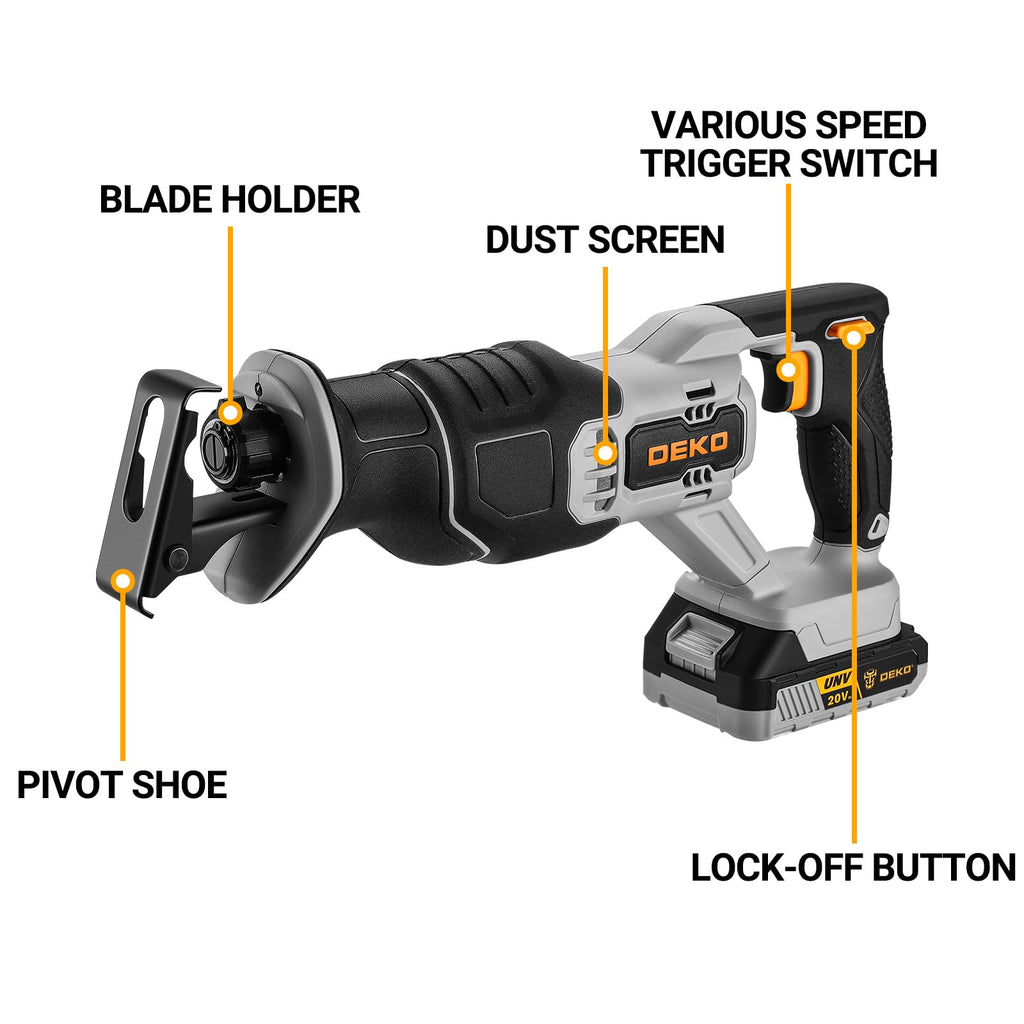 20V Cordless Reciprocating Saw with Battery and Charger V3795