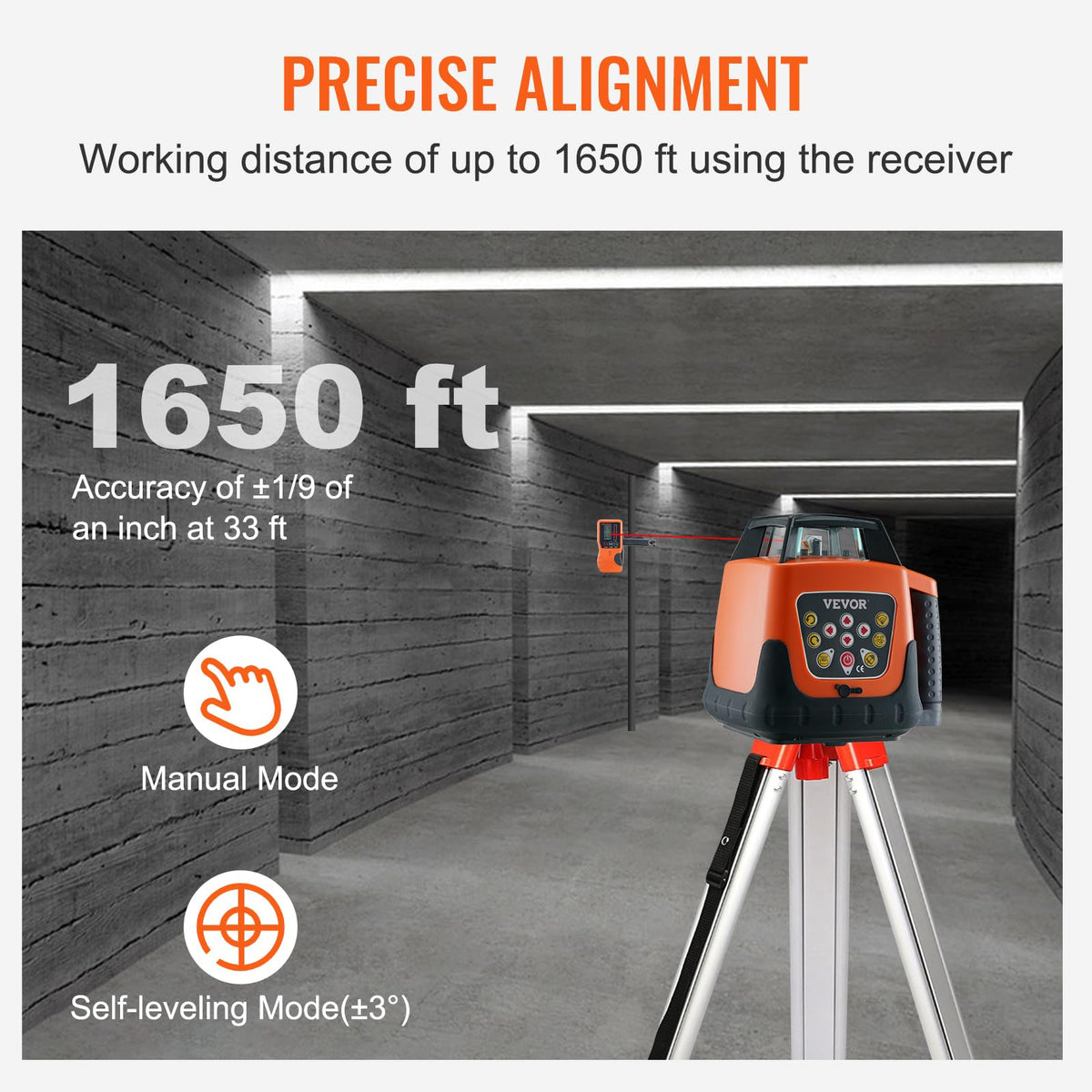 Red 360 Degree Self Leveling Rotary Laser Level Kit with Tripod S817140