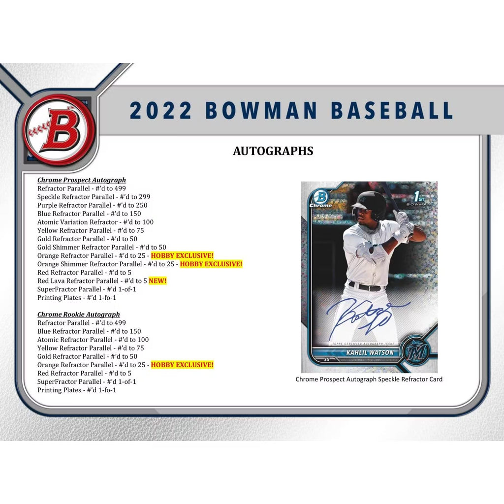 2022 Bowman Baseball Trading Card Mega Box N97466