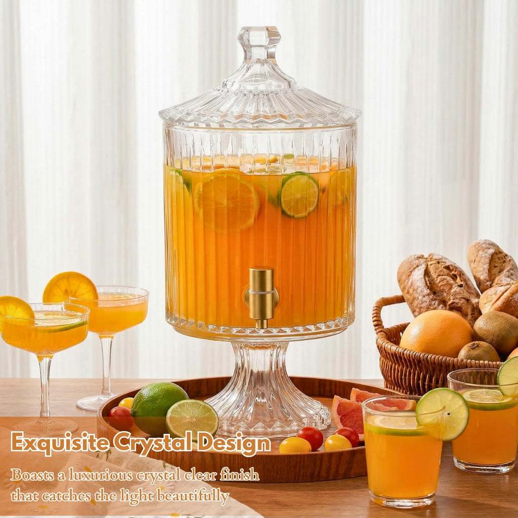 1.2 Gallon Clear Glass Drink Dispenser with Spigot B142972