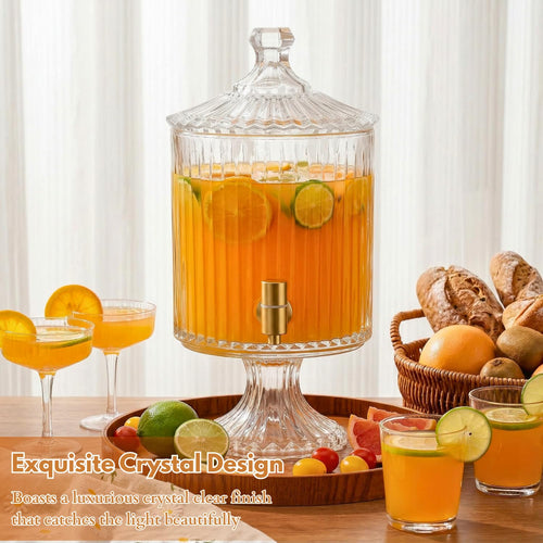 1.2 Gallon Clear Glass Drink Dispenser with Spigot B142972