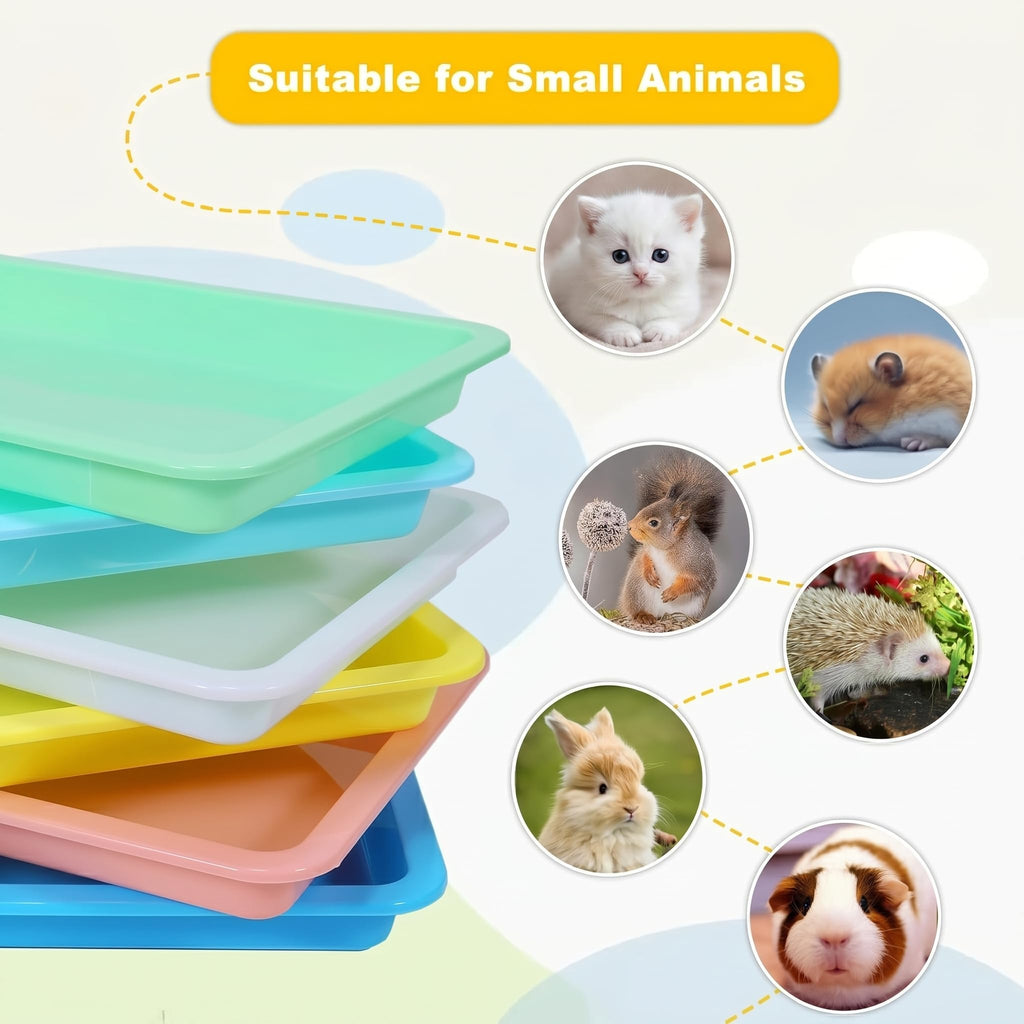 6 Pcs Low Entry Portable Litter Box with Scooper T4672