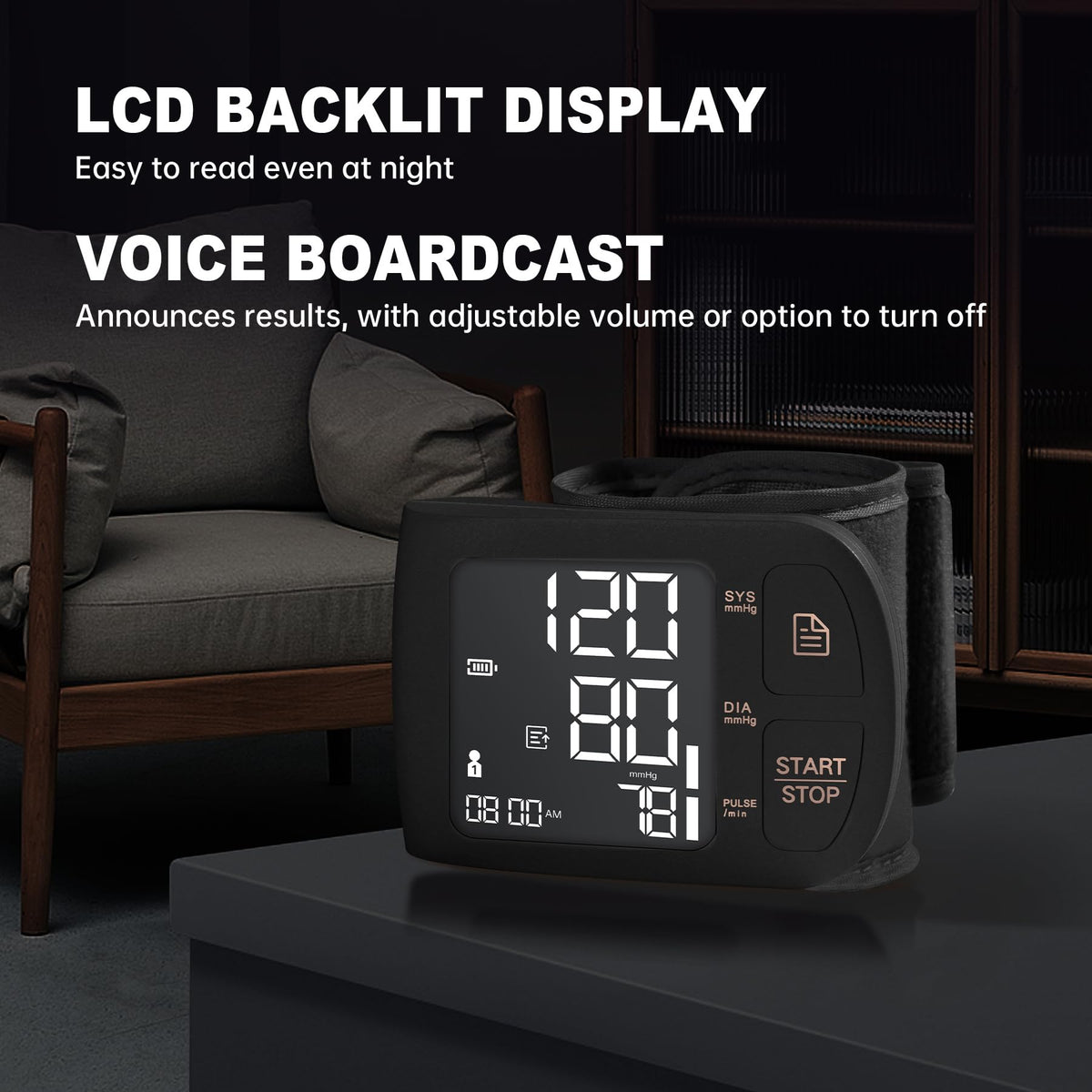 Blood Pressure Monitor Bluetooth with Carrying Case, Black Y874