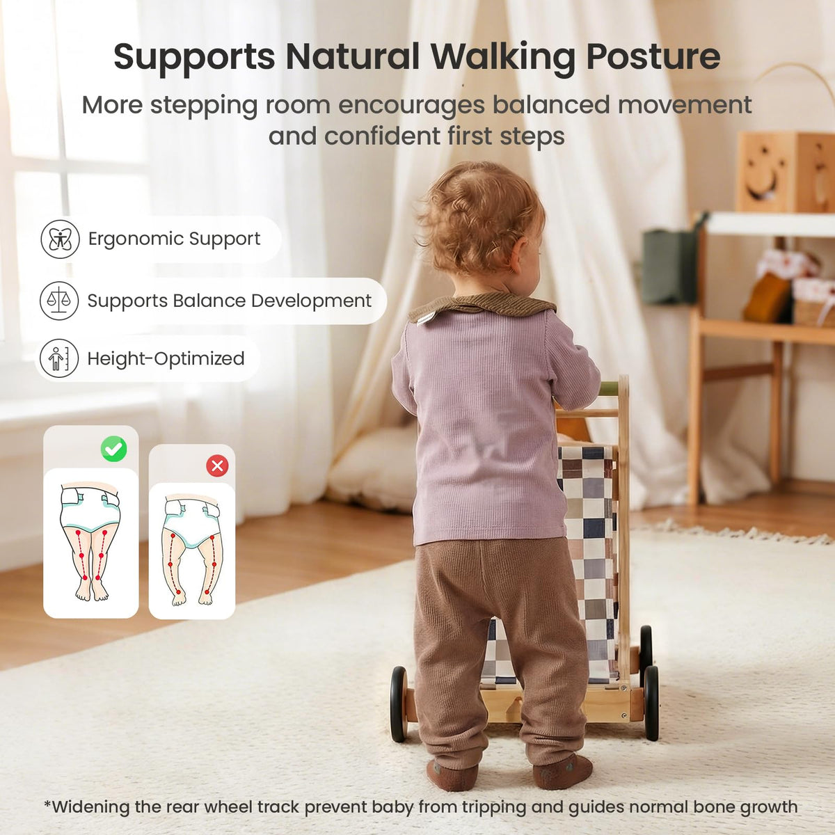 Wooden Baby Walker with Wheels N463396