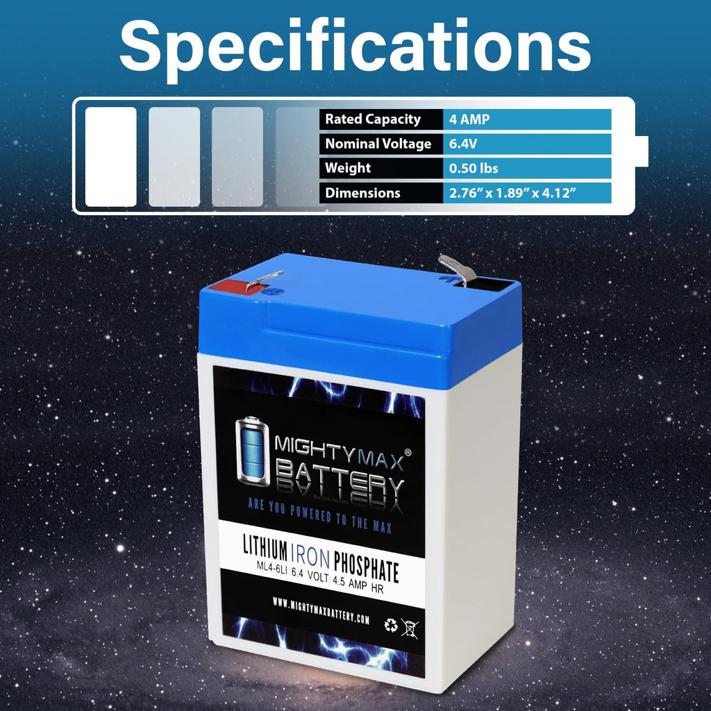 6V 4.5AH Lithium Replacement Battery J5630