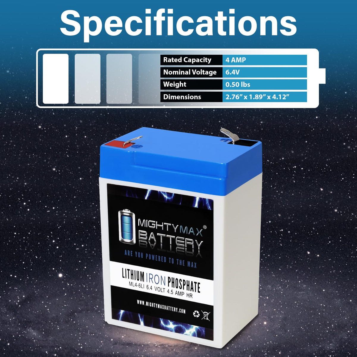 6V 4.5AH Lithium Replacement Battery J5630