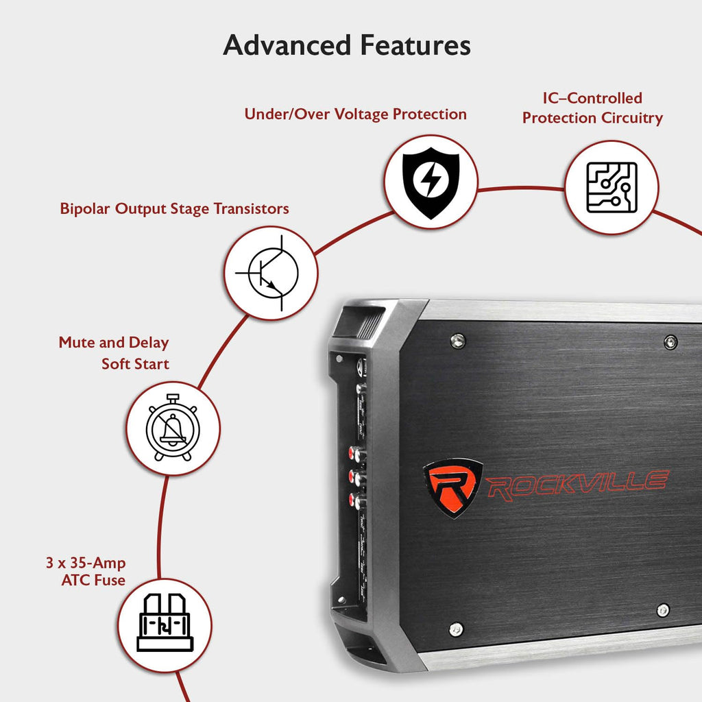4-Channel Class A/B Car Amplifier 2400W Peak N582
