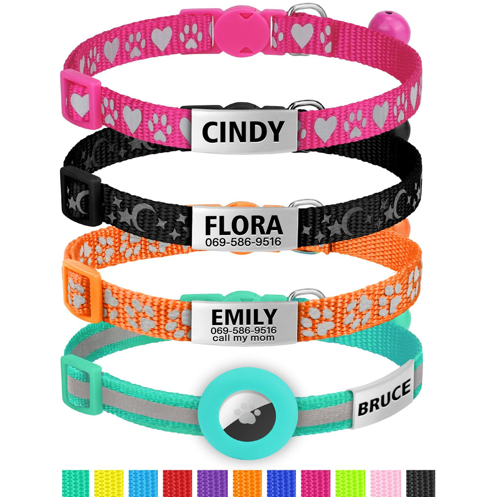Personalized Cat Collar with Name Tag & Bell X990