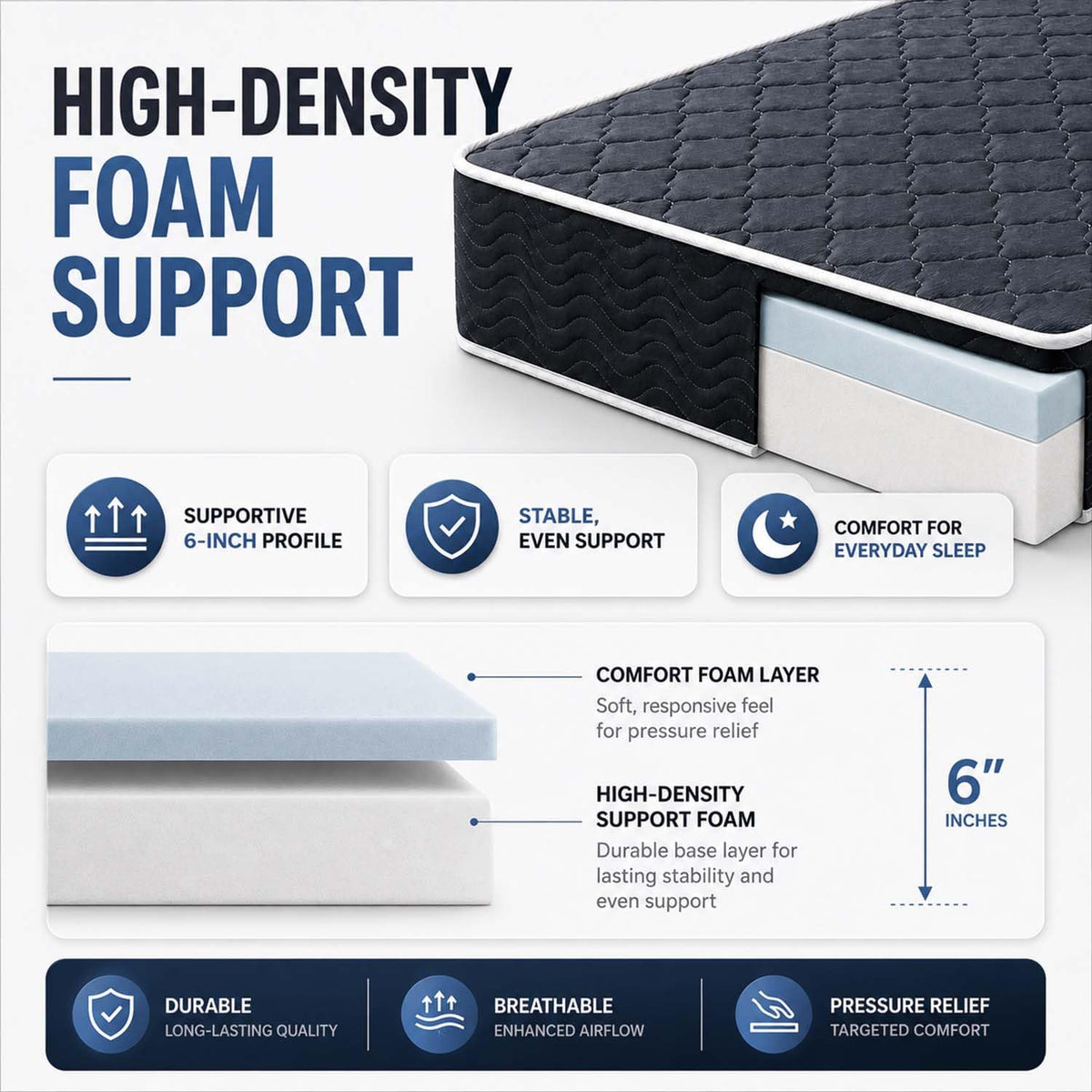 6 Inch Twin Memory Foam Mattress Z9596