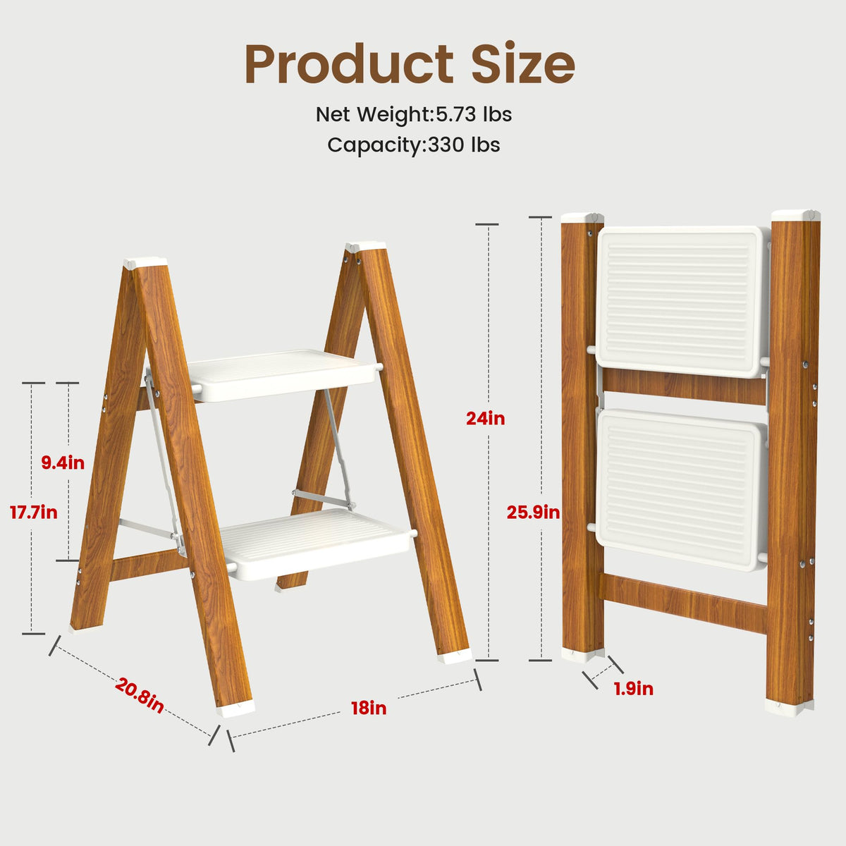 Aluminum 2 Step Ladder K47029