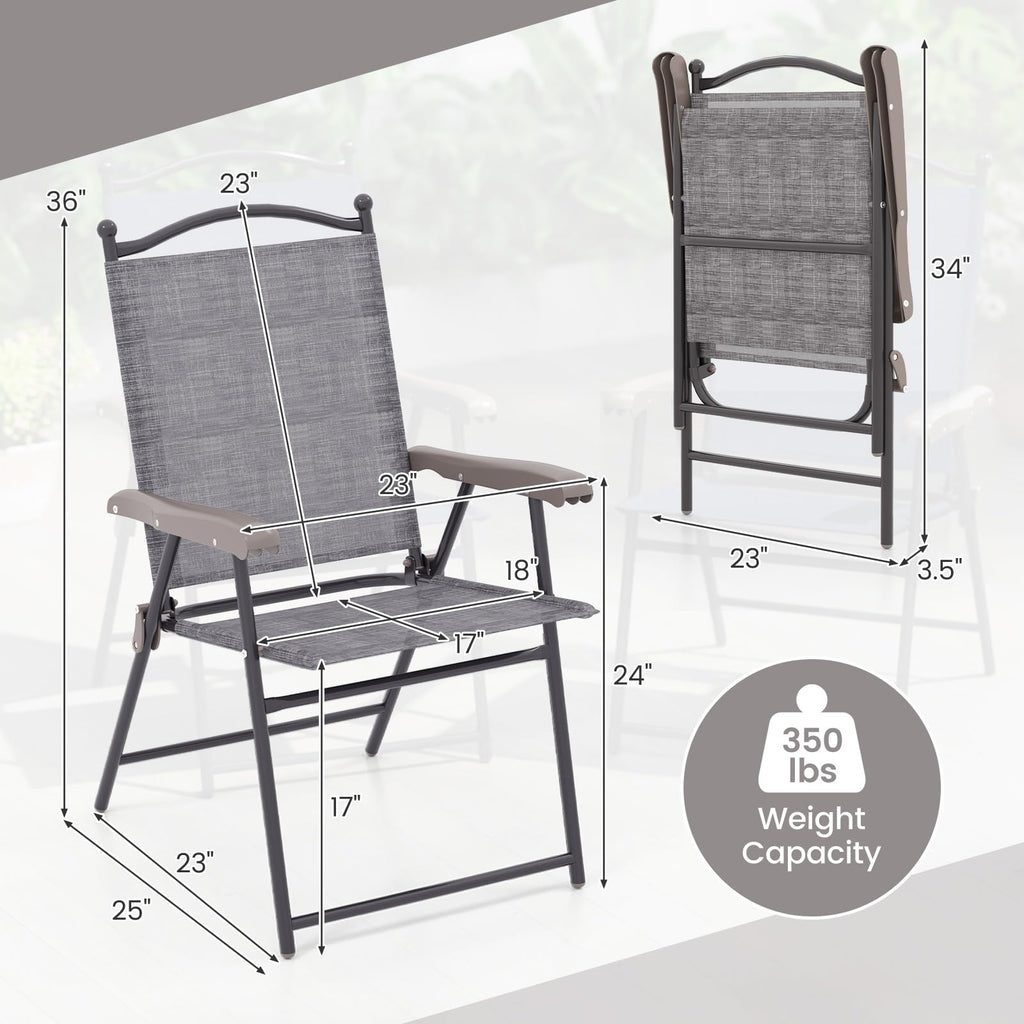 Set of 2 Grey Patio Folding Chairs R3171