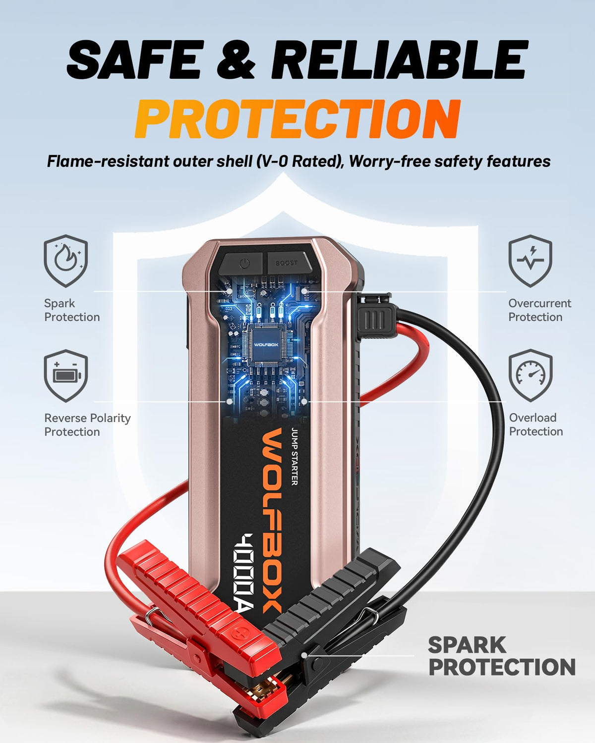 12V Pink Portable Car Jump Starter with 65W Quick Charger Q232