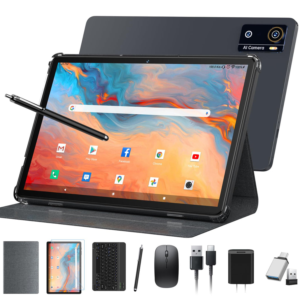 10 Inch Octa-Core Tablet with Keyboard Case Mouse Stylus Q3216