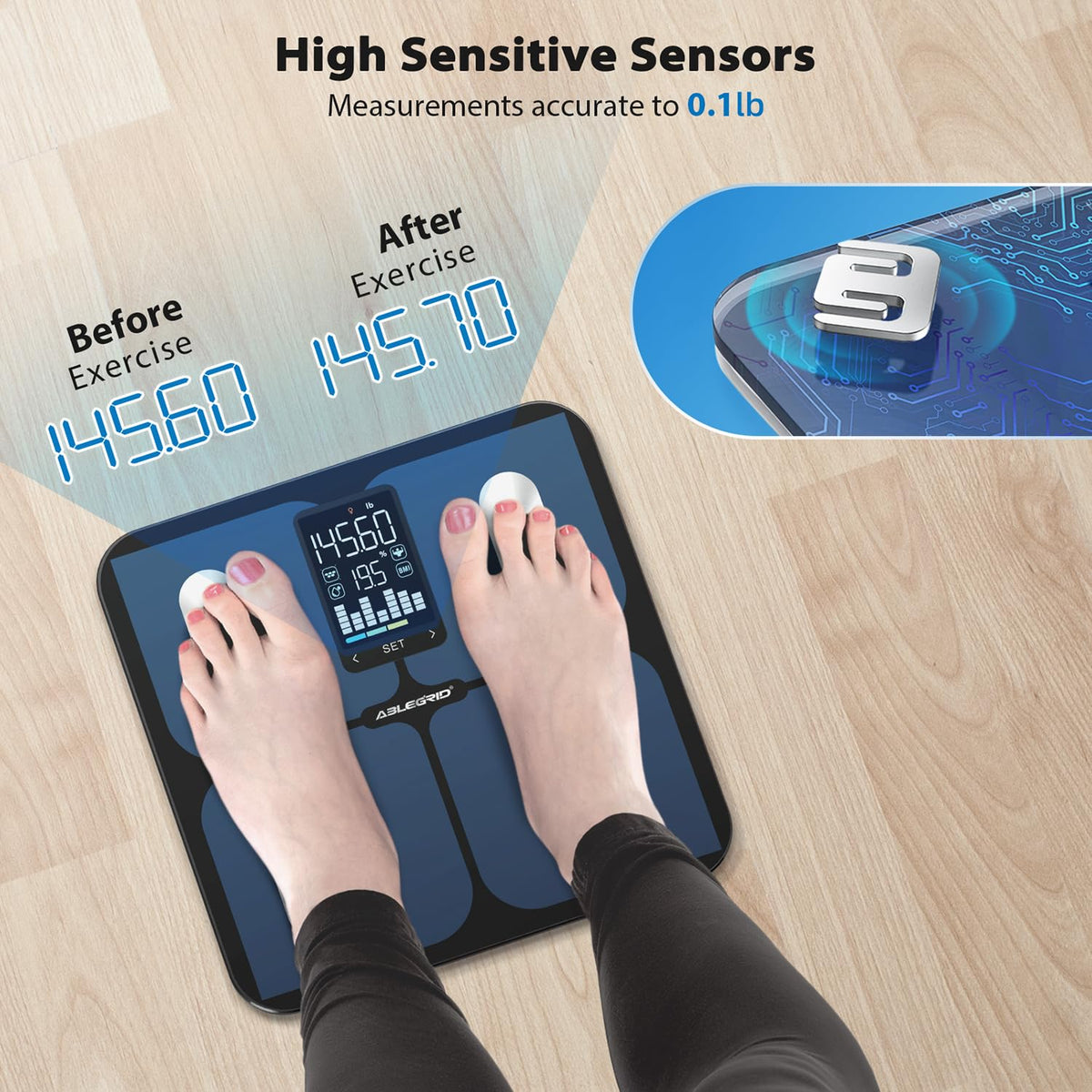 Smart Bathroom Scale for Body Weight and Fat N558