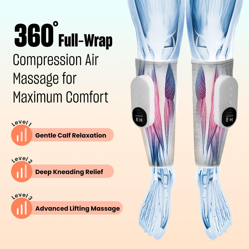 Light Gray Leg Massager with Heat and Compression Z758