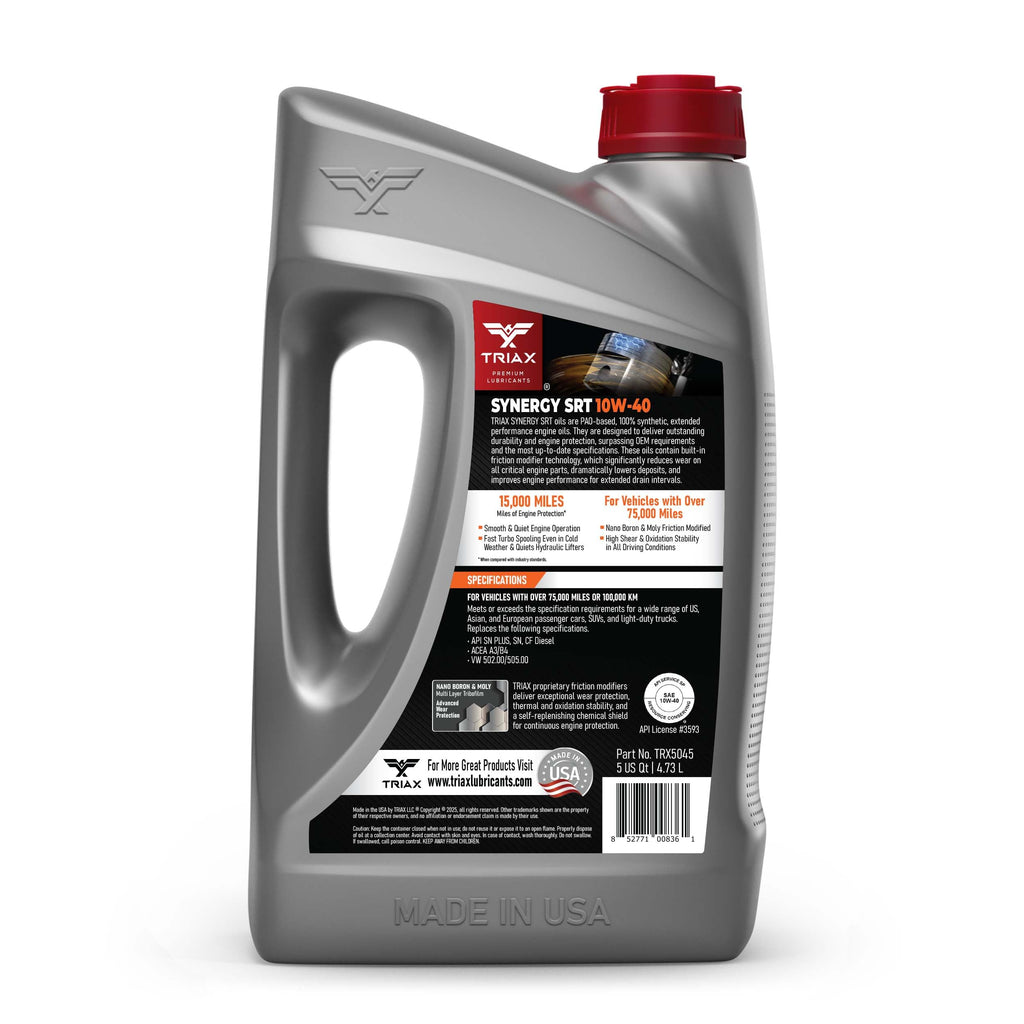 10W-40 Full Synthetic Engine Oil 5 Quart Z142