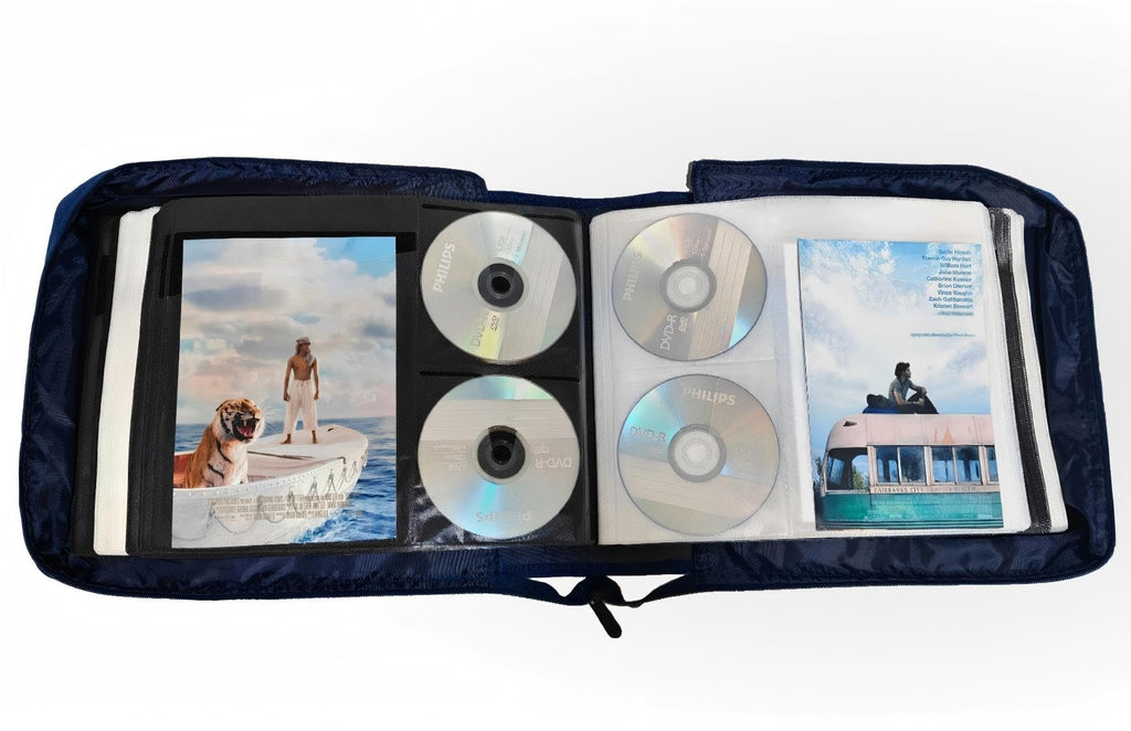 DVD CD Storage Case with Title Cover Pages, Blue, 192 Disk Units L85054
