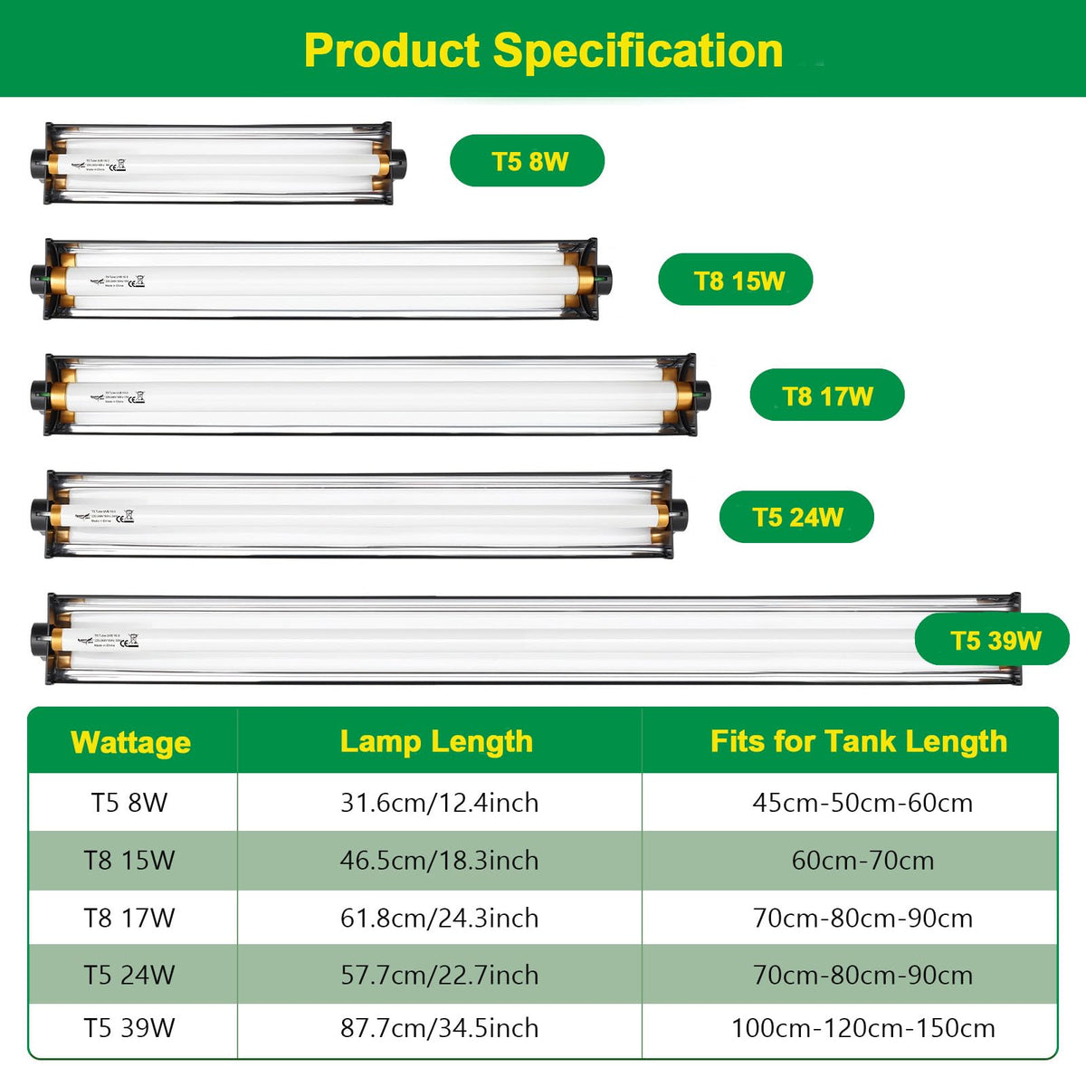 22 Inch 24W UVB Reptile Light Fixture F667196