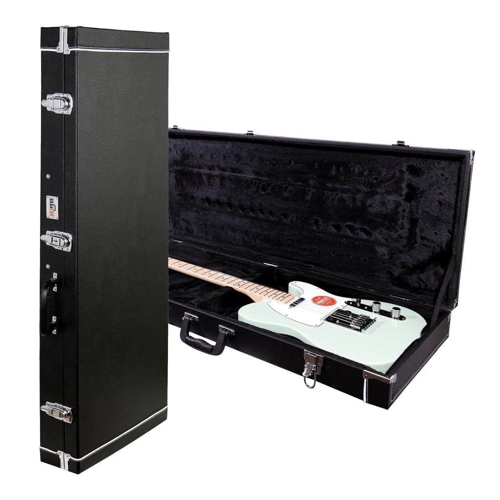 Electric Guitar Hard Case with Lock and Key, Black D118