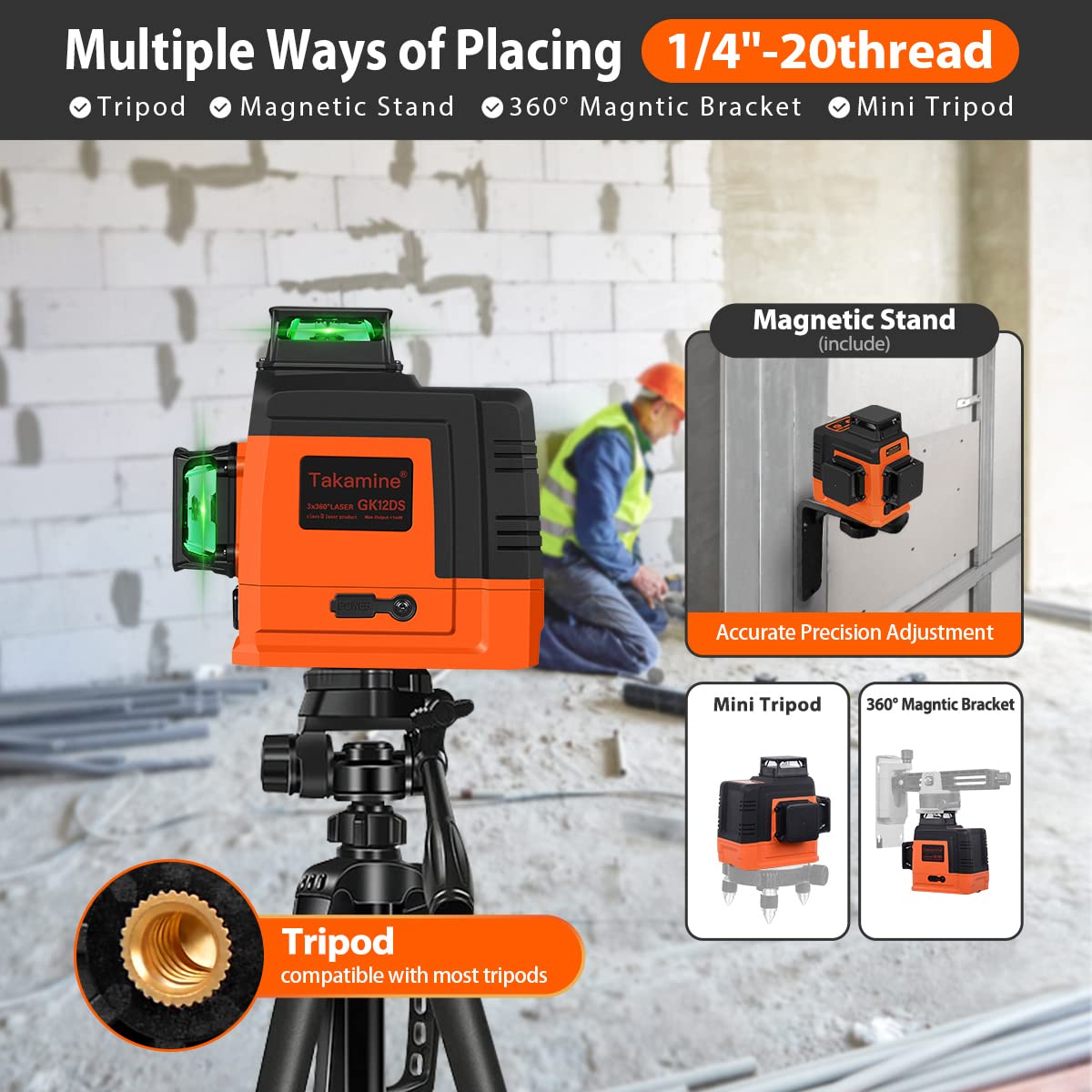 Self Leveling 3D Green Laser Level U2952
