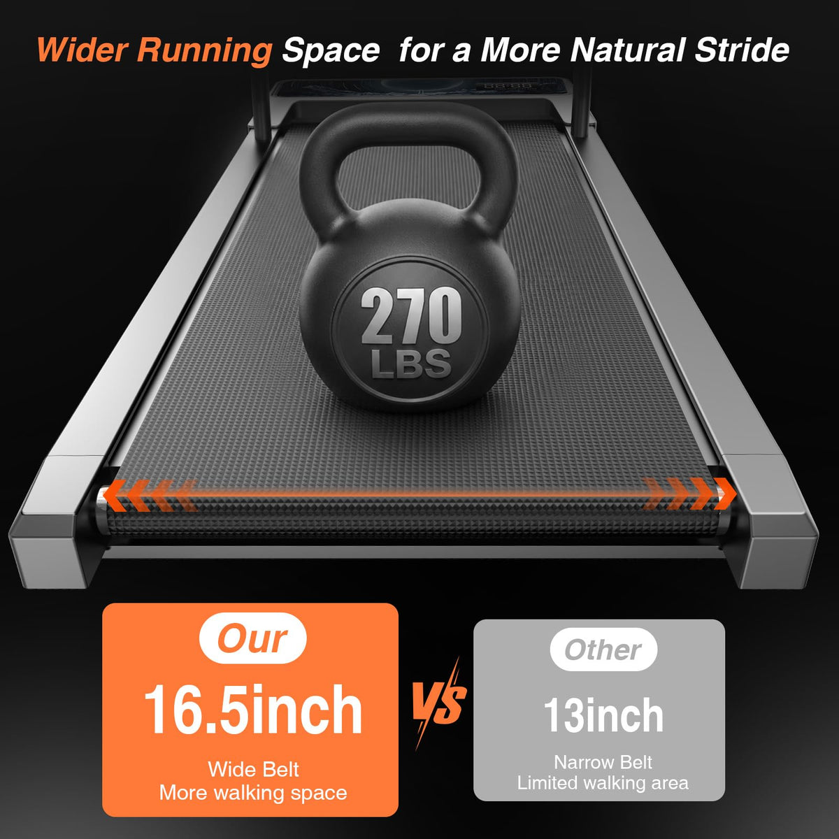 Walking Treadmill Pad with Adjustable 8% Incline and Handle Bar W333983
