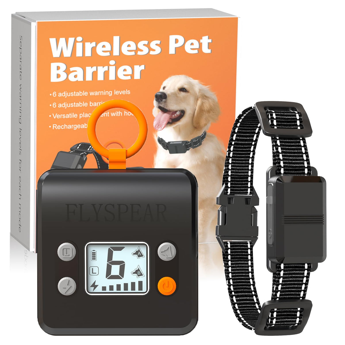 Wireless Rechargeable Indoor Pet Barrier with 6 Adjustable Range A42778