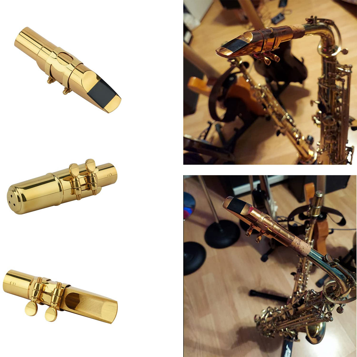 Eb Alto Saxophone Mouthpiece with Cap & Ligatures T743