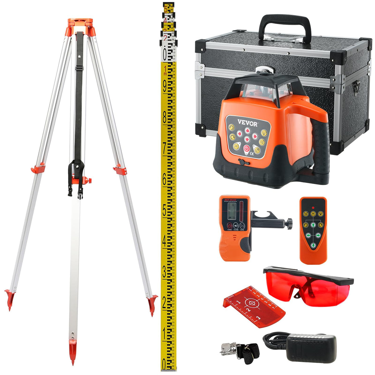 Red 360 Degree Self Leveling Rotary Laser Level Kit with Tripod S817140