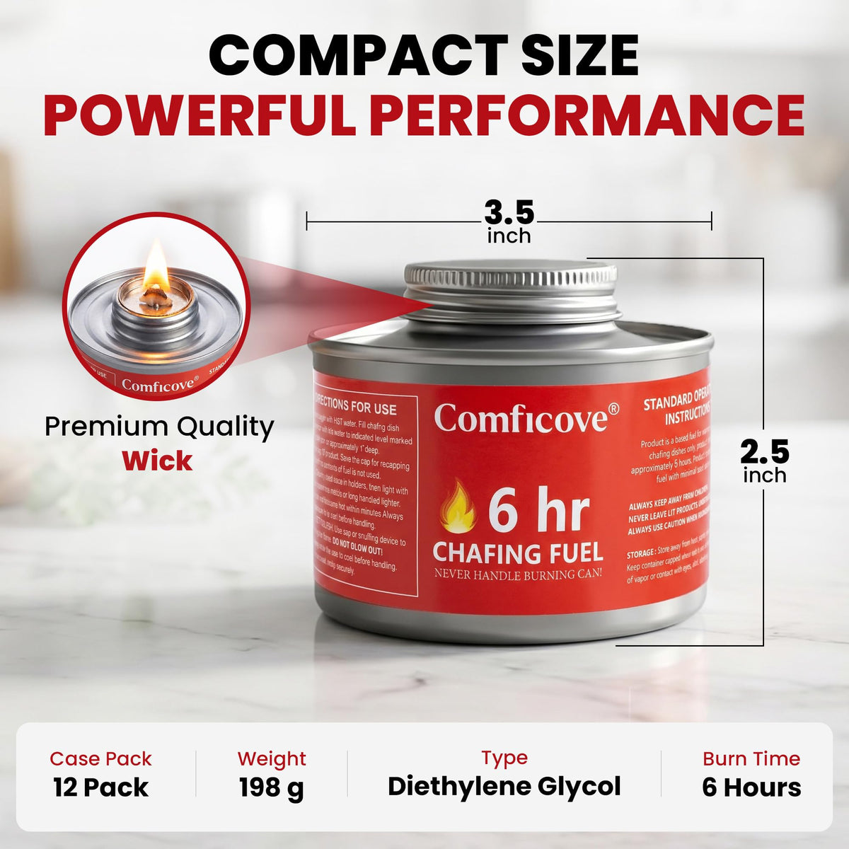 6 Hour Chafing Fuel Cans 12 Pack T3766