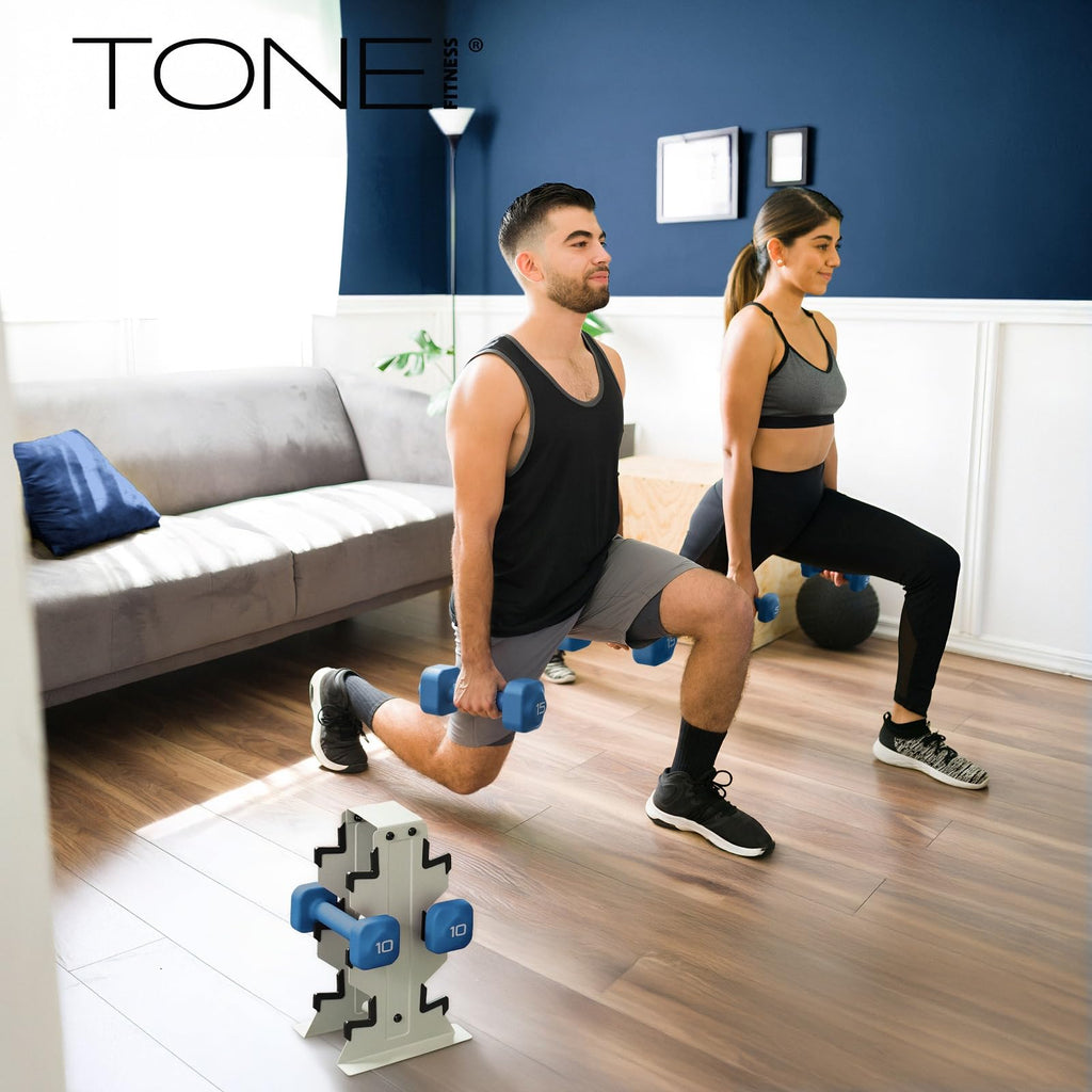 Neoprene Dumbbell Set with Storage Rack N200