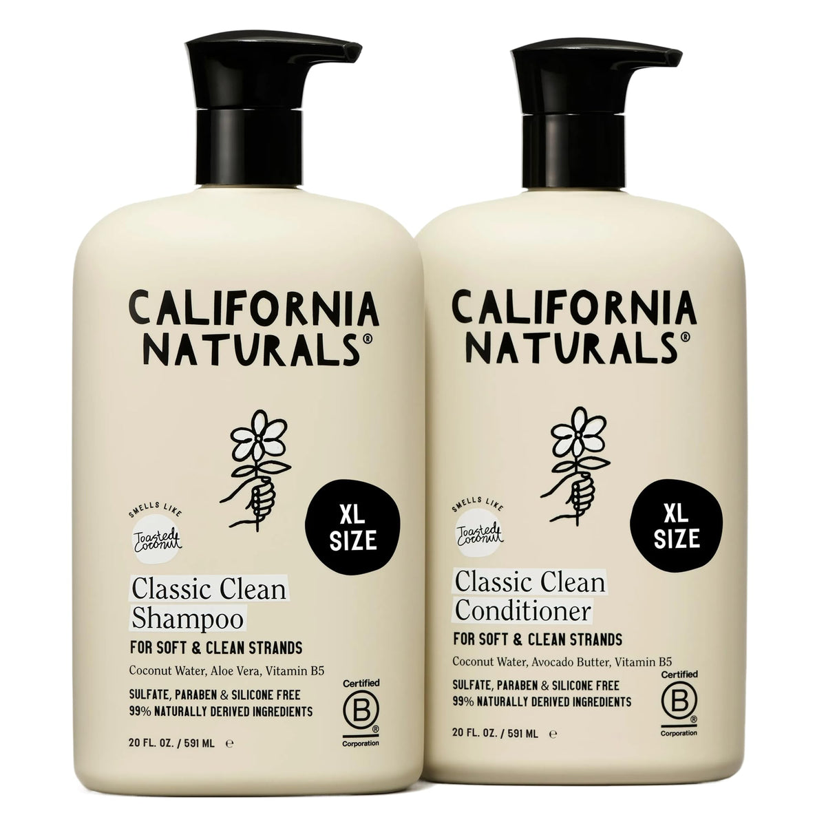 Toasted Coconut Shampoo Conditioner Set, Vegan, Sulfate Free, 20 Fl Oz C4765
