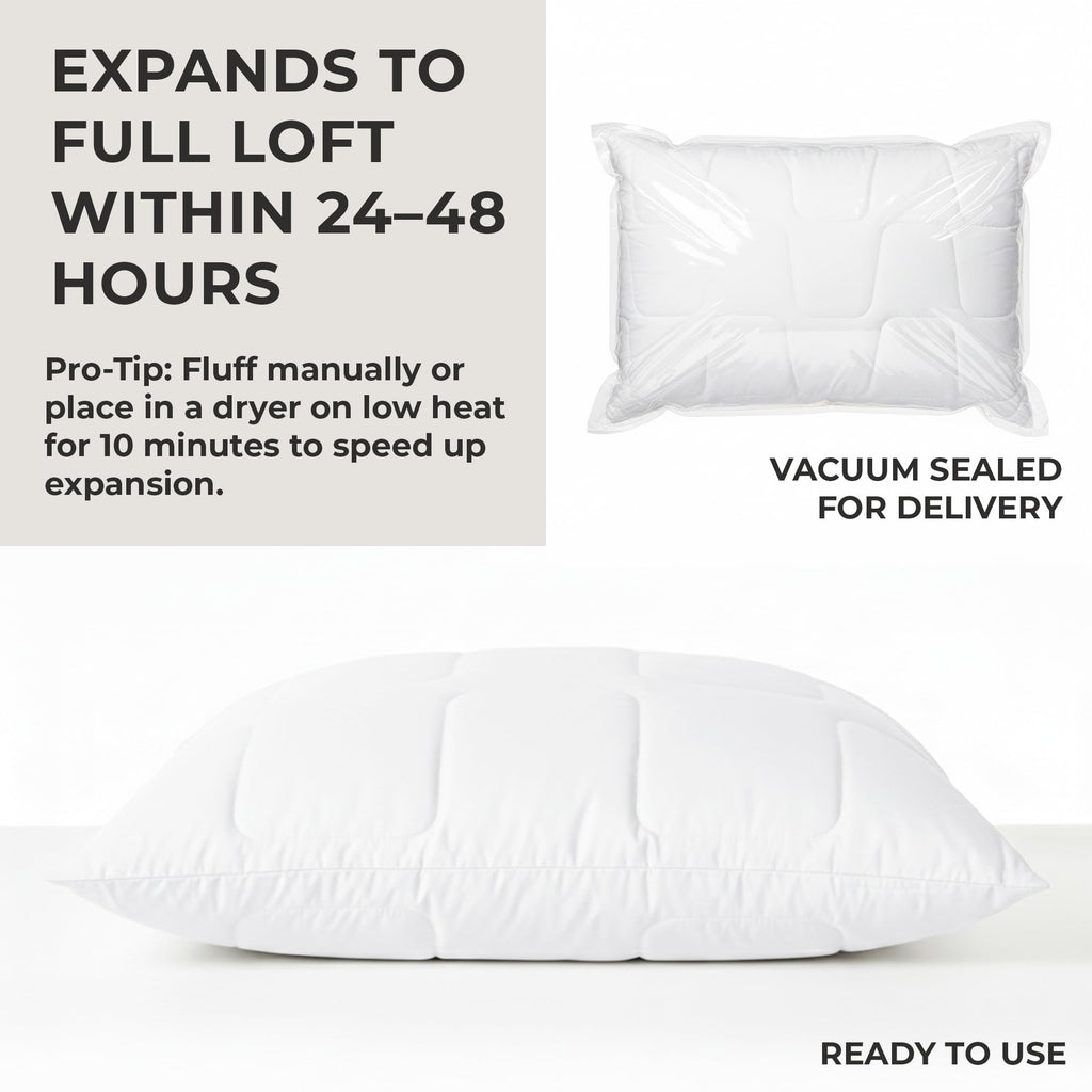 King Size White Cooling Down Alternative Pillows Set of 2 Z666