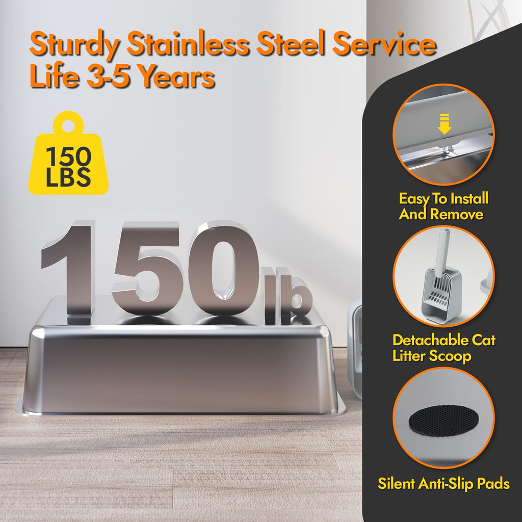 Stainless Steel Cat Litter Box with Lid E65725