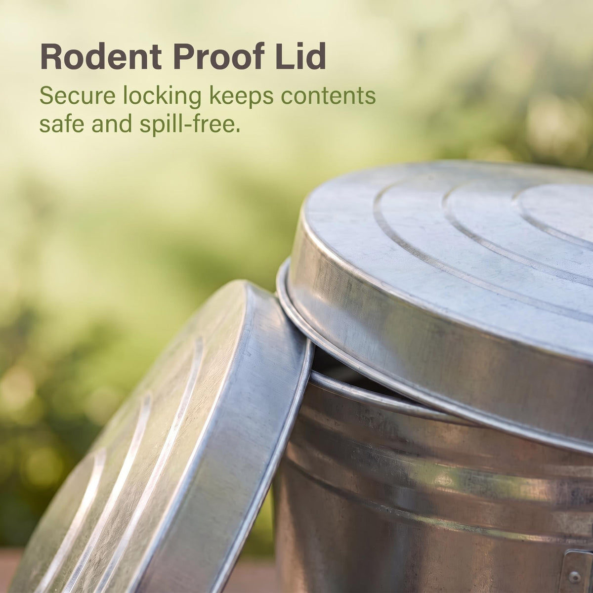 Galvanized Steel 6 Gallon Trash Can with Locking Lid T529